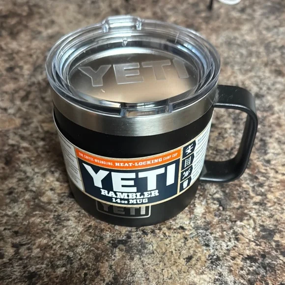 Yeti Rambler 14 oz Mug - Black and Silver - Picture 1 of 2